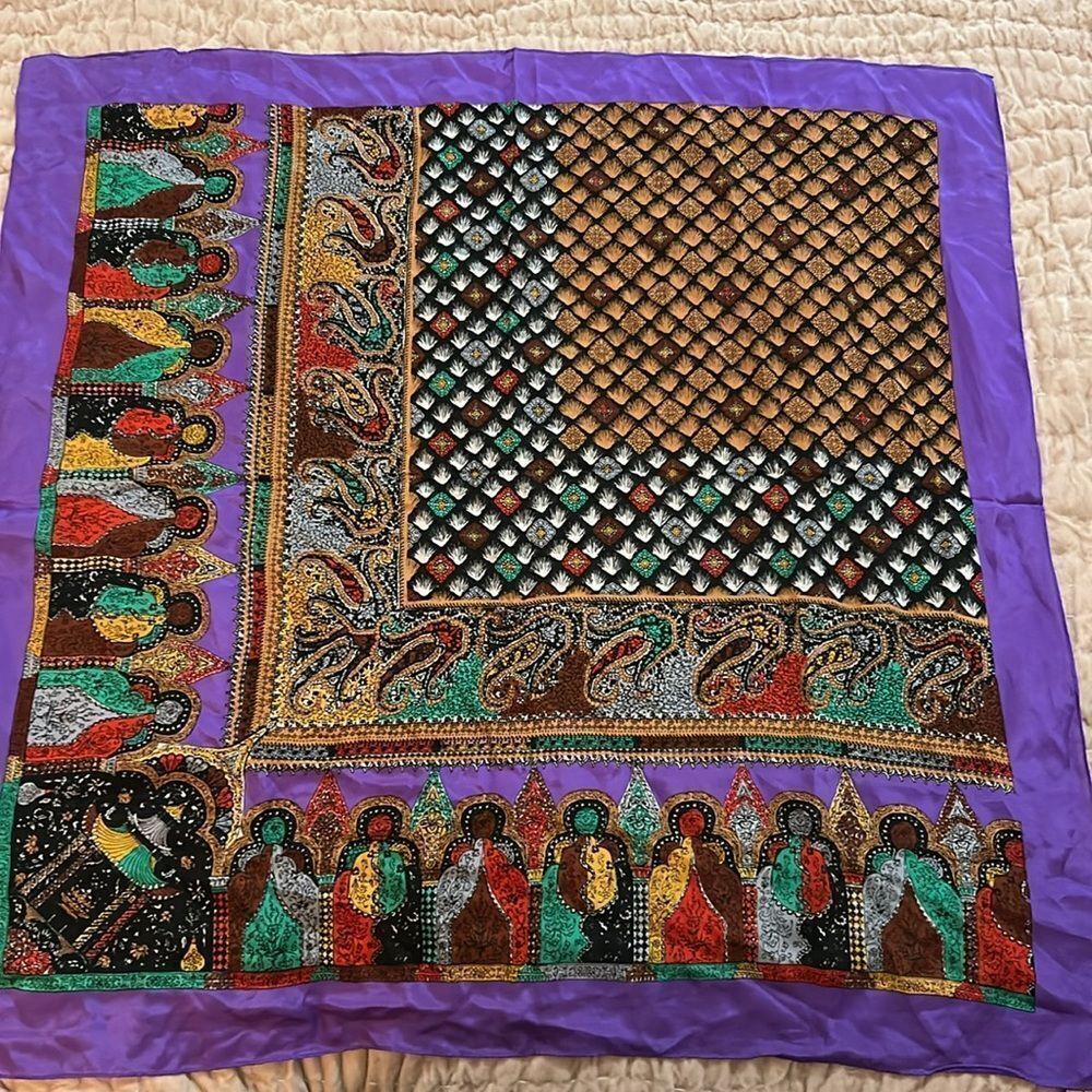 Colorful Patterned silk Scarf